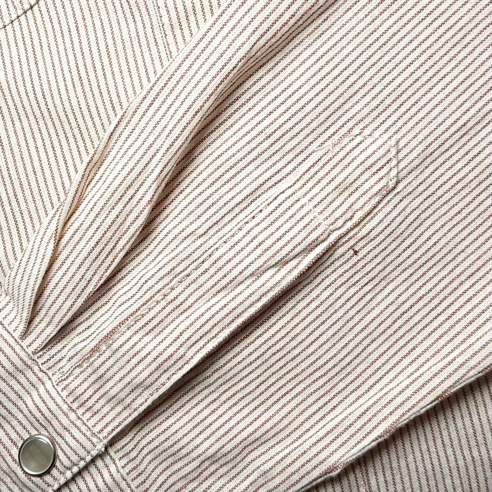 Wrangler Western Snap Shirt Women’s M Red Pinstripe Cotton Cowboy Top - Picture 11 of 11